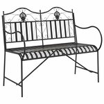 vidaXL Banc de jardin 2 -Seater 103 5 x 59 x 89 cm Acier Noir