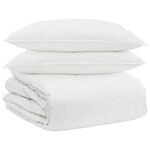 vidaXL Ensemble de Duvet avec oreiller 3 pc Blanc Plume de canard