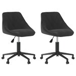 vidaXL Chaises pivotantes à manger lot de 2 noir velours