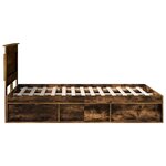 vidaXL Cadre de lit Chêne fumé 160 x 200 cm Pin massif