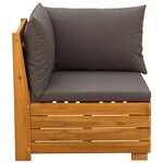 vidaXL Canapé d'angle de jardin Bois d'Acacia Massif Marron