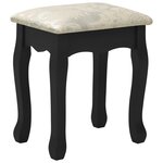 vidaXL Ensemble de coiffeuse avec tabouret Noir 80x69x141 cm Paulownia