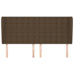 vidaXL Tête de lit avec oreilles Marron foncé 183x23x118/128 cm Tissu