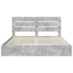 vidaXL Lit de Rangement Gris béton 200 x 200 cm Bois d'ingénierie