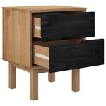 vidaXL Table de chevet OTTA Noir 45 x 39 x 57 cm Bois de pin massif