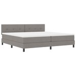 vidaXL Lit à ressorts avec matelas avec LED Taupe 200 x 200 cm tissu