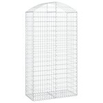 vidaXL Panier de gabions arqué 100x50x180/200 cm Fer galvanisé