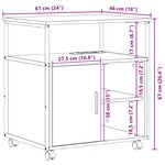 vidaXL Cabinet de Bureau Sonoma gris 60 x 46 x 67 cm Bois d'ingénierie