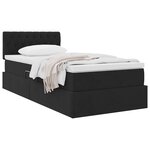 vidaXL Lit de Rangement avec matelas Noir 90 x 200 cm Velours