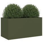 vidaXL Jardinière vert olive 62x30x29 cm acier laminé à froid