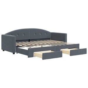 vidaXL Lit de jour avec gigogne et tiroirs sans matelas 80x200 cm