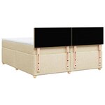 vidaXL Sommier à lattes de lit avec matelas Crème 200x200 cm Tissu