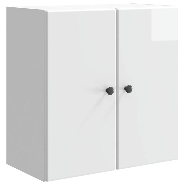 vidaXL Armoire Murale 59 x 31 x 60 cm Bois d'ingénierie Blanc brillant