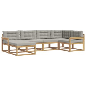 vidaXL Ensemble de canapés d'extérieur 5 pc Blanc et gris clair
