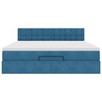 VidaXL Cadre de lit ottoman avec matelas bleu foncé 160x200 cm velours