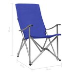 vidaXL Chaises de camping pliables lot de 2 Bleu