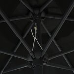 vidaXL Parasol de jardin avec lumières LED et mât en aluminium noir
