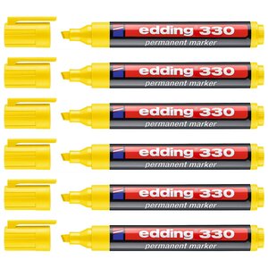 Marqueur Permanent 330 Jaune Pointe Biseautée 1-5 mm x 6 EDDING