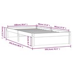 vidaXL Cadre de lit sans matelas blanc bois massif 100x200 cm