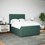 vidaXL Sommier à lattes de lit et matelas Vert foncé 140x190cm Velours
