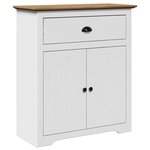 vidaXL Armoire de couloir BODO blanc et marron 80x35x90 cm