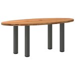 vidaXL Table à manger marron clair bois de chêne massif ovale