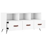 vidaXL Meuble TV blanc 102x36x50 cm bois d'ingénierie