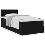 VidaXL Cadre de lit ottoman avec matelas noir 100x200cm velours