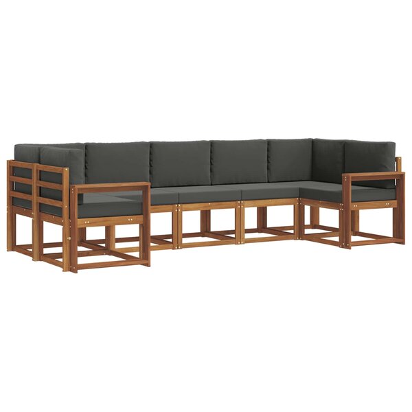 vidaXL Ensemble de canapés d'extérieur 7 Pièces Naturel et Anthracite