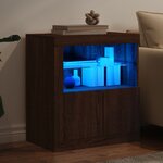 vidaXL Buffet avec lumières LED chêne marron 60 5x37x67 cm