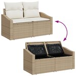 vidaXL Ensemble de Canapé de Jardin 5 Pièces Avec Coussins Beige Poly Rattan