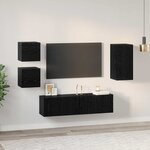 vidaXL Ensemble meuble TV 5 Pièces Chêne noir Bois d'ingénierie