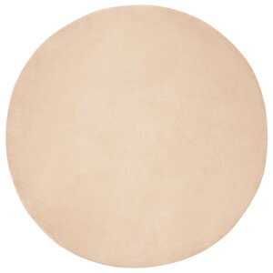vidaXL Tapis en Fourrure Synthétique de Lapin Beige Ø 120 cm Polyester