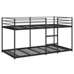 VidaXL Lit superposé sans matelas noir 80x200 cm acier