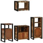 vidaXL Ensemble de mobilier de salle de bain avec étagère 4 Pièces