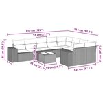 vidaXL Salon de jardin 10 Pièces avec coussins noir résine tressée