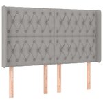 vidaXL Tête de lit avec oreilles Gris clair 163x16x118/128 cm Tissu