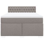 vidaXL Sommier à lattes de lit avec matelas Taupe 140x190 cm Tissu