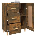 vidaXL Buffet Chêne fumé 69 5x34x90 cm Bois d'ingénierie