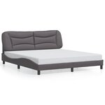 vidaXL Cadre de lit avec LED sans matelas Hvar gris 180x200 cm