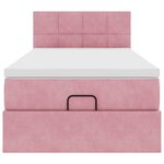 vidaXL Lit ottoman avec matelas et LED rose 80x200cm velours