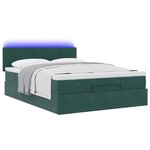 vidaXL Cadre de lit ottoman avec matelas vert foncé 140x200 cm velours