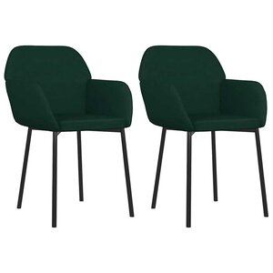 vidaXL Chaises à manger lot de 2 Vert foncé Velours