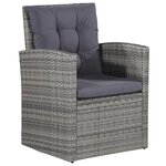 vidaXL Salon de jardin 6 Pièces avec coussins résine tressée gris