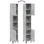 vidaXL Armoire de salle de bain gris béton 30x30x190 cm