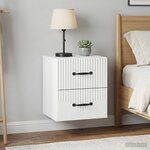 vidaXL Cabinet de chevet mural 2 Pièces Blanc 34 5 x 33 x 40 cm