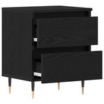 Table de chevet vidaXL en chêne noir 40x35x50 cm en bois d'ingénierie