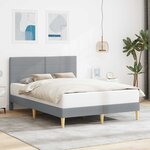 vidaXL Cadre de lit avec tête de lit Gris clair 160 x 200 cm Tissu