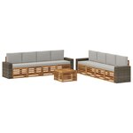 vidaXL Ensembles de canapés avec coussin 9 Pièces Bois d'Acacia Massif