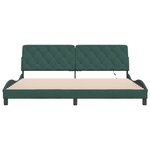 vidaXL Cadre de lit avec lumières LED vert foncé 200x200 cm velours